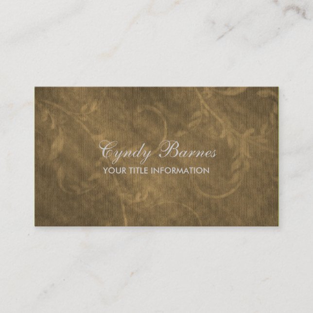 Bronze Antiqued Vine Pattern Business Card (Front)