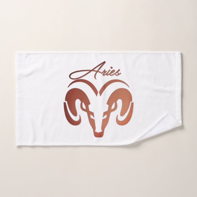 Bronze Aries the Ram Zodiac Bath Towel Set (Hand Towel)