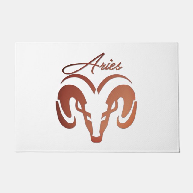 Bronze Aries the Ram Zodiac Doormat (Front)