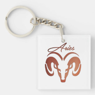 Bronze Aries the Ram Zodiac Key Ring