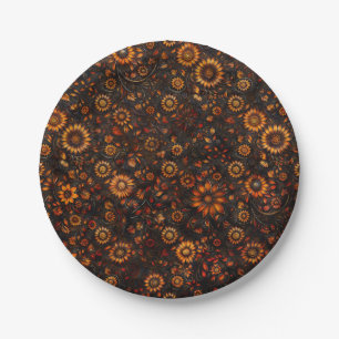Bronze Autumn Vines Paper Plate