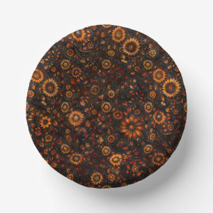 Bronze Autumn Vines Paper Plate