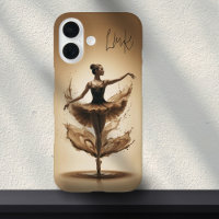 Bronze Ballerina Splash Custom Initials Ballet