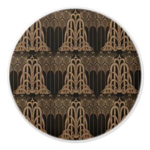 Bronze,black,art deco, art nouveau, floral,pattern ceramic knob