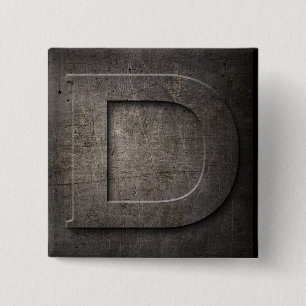 Bronze Black Metal D Monogram square Button