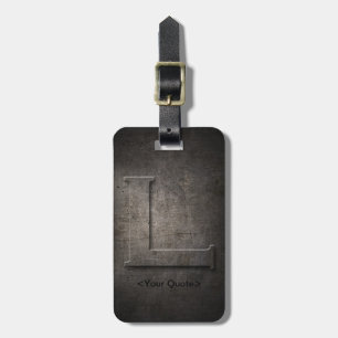 Bronze Black Metal L Monogram Travel Luggage Tag