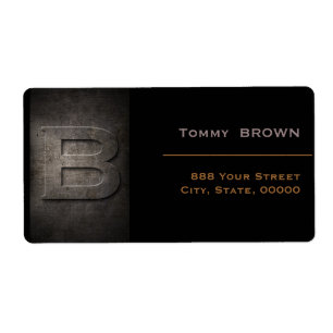 Bronze Black Metal Monogram B Address Label