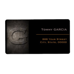 Bronze Black Metal Monogram G Address Label