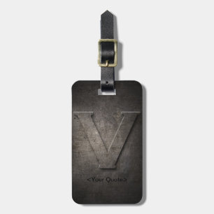 Bronze Black Metal V Monogram Travel Luggage Tag