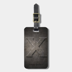 Bronze Black Metal X Monogram Travel Luggage Tag