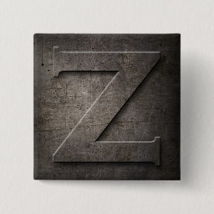 Bronze Black Metal Z Monogram square Button