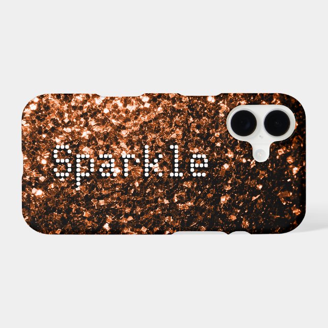 Bronze brown copper faux glitters sparkles Text (Back Horizontal)