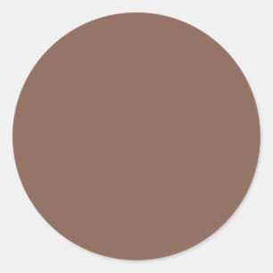 Bronze Brown Solid Colour Classic Round Sticker