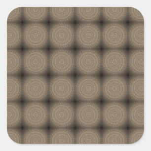 Bronze Brown Tan Colours Geometric Mandala Circles Square Sticker