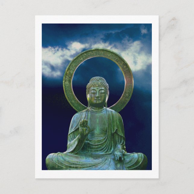 Bronze Buddha photo painting postcard (Front)