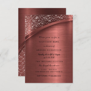 Bronze Burgund Glitter Sweet 16th Birthday Party Invitation