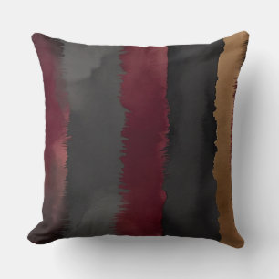 Bronze Burgundy grey and black abstract Cushion