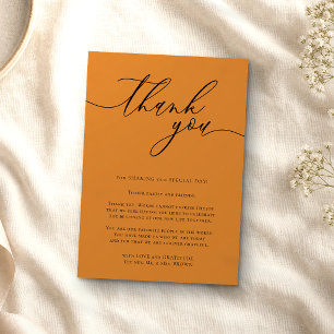Bronze Calligraphic Custom Photo Thank You Enclosure Card