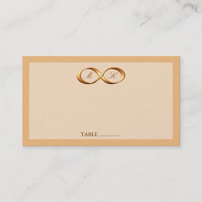 Bronze Copper Infinity Hand Clasp Wedding Place Ca Card (Front)