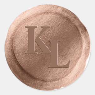 Bronze Copper Wax Seal Initials Envelope Sticker