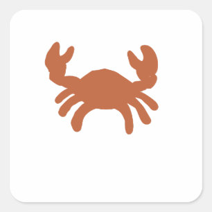 Bronze Crab Silhouette Square Sticker