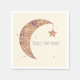 Bronze Cream Moon & Stars Baby Shower Napkin