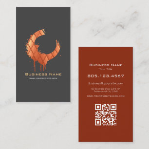 Bronze Diamond Swirl • Custom Editable Modern Business Card
