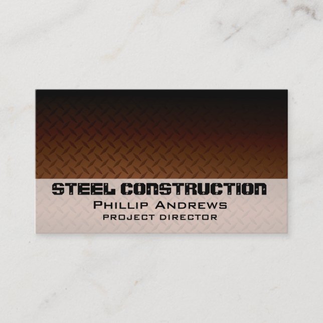 Bronze Diamondplate Business Card (Front)