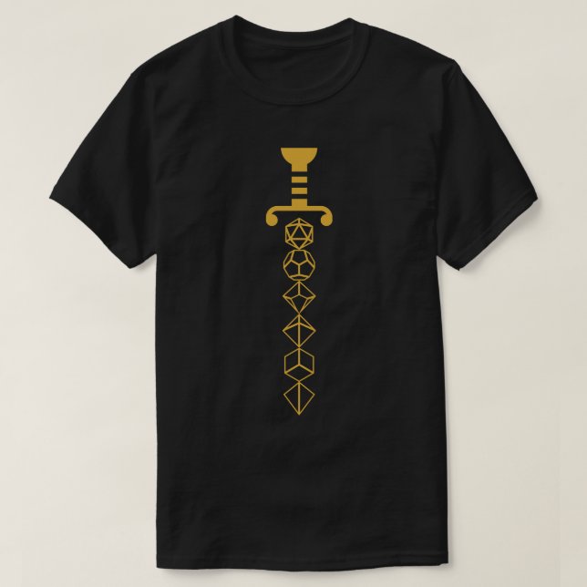 Bronze Dice Sword of the Cleric T-Shirt (Design Front)