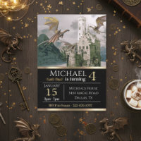 Bronze Dragon Mediaeval Castle Metallic Birthday