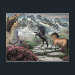 Bronze Dragon Unicorn Fantasy Postcard<br><div class="desc">This design may be personalised by choosing the customise further option to add text. Contact me at colorflowcreations@gmail.com if you with to have this design on another product. Purchase my original abstract acrylic painting for sale at www.etsy.com/shop/colorflowart. See more of my creations or follow me at www.facebook.com/colorflowcreations, www.instagram.com/colorflowcreations, www.twitter.com/colorflowart, and...</div>