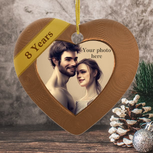 Bronze Effect 8th Anniversary: Add a Photo Ceramic Tree Decoration