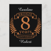 Bronze eighth wedding anniversary 8 years