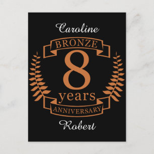 Bronze eighth wedding anniversary 8 years postcard