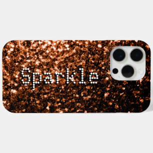 Bronze faux glitters sparkles Your text iPhone 15 Pro Max Case