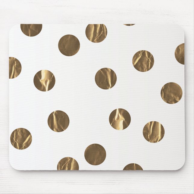 Bronze Faux Shine Polka Dots Modern Trendy Chic Mouse Mat (Front)