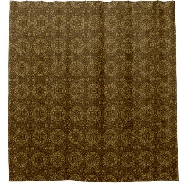 Bronze Filigree Designer Shower Curtain (Front)