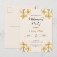 Bronze floral Retirement Invitational Postcard