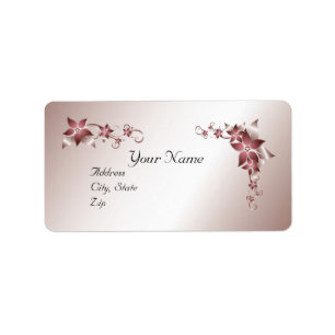 Bronze Floral  Wedding  Avery Label