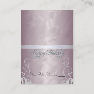 Bronze Foil Silver Ribbon Holiday Table Placecard