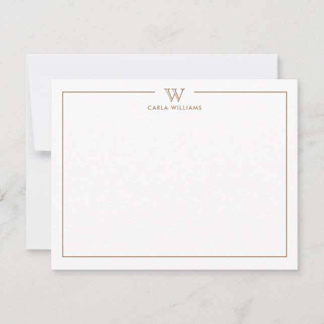 Bronze Formal Classic Family Monogram Minimal Card (Front)