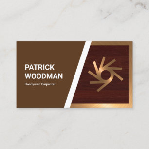 Bronze Frame Wood Grain Builder Business Card