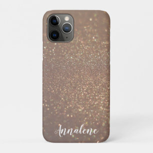 Bronze Glam Chic Glitter Personalised Name  Case-M iPhone 11 Pro Case