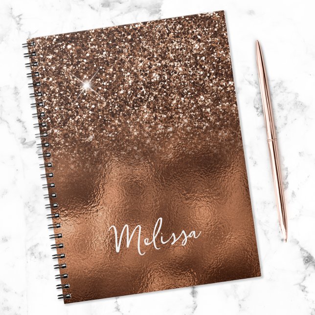Bronze Glitter and Foil Name Notebook (Creator Uploaded)