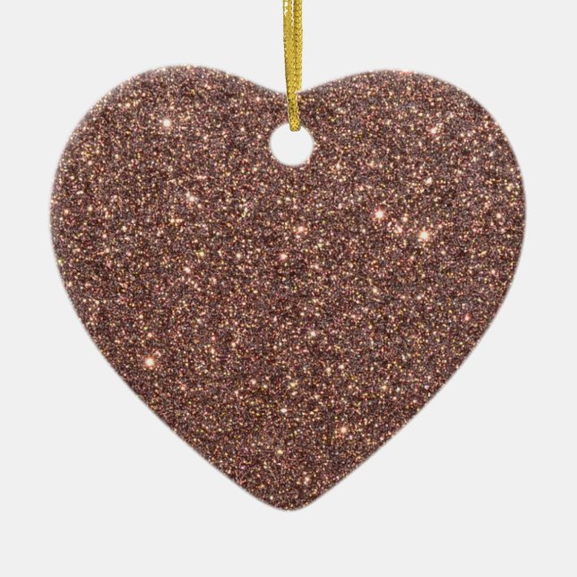 Bronze Glitter Sparkles Ceramic Tree Decoration (Front)