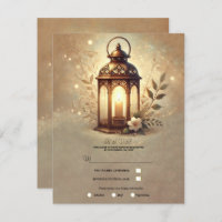 Bronze Glowing Lantern Romantic Rustic RSVP