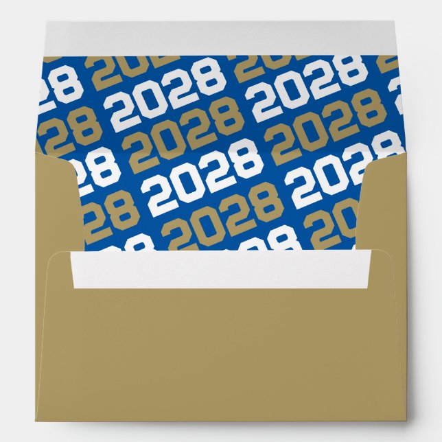 Bronze Gold and Royal Blue Graduation Envelopes (Back (Bottom))