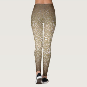 Bronze, gold,Art nouveau, art deco, vintage, patte Leggings