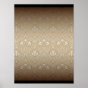 Bronze, gold,Art nouveau, art deco, vintage, patte Poster