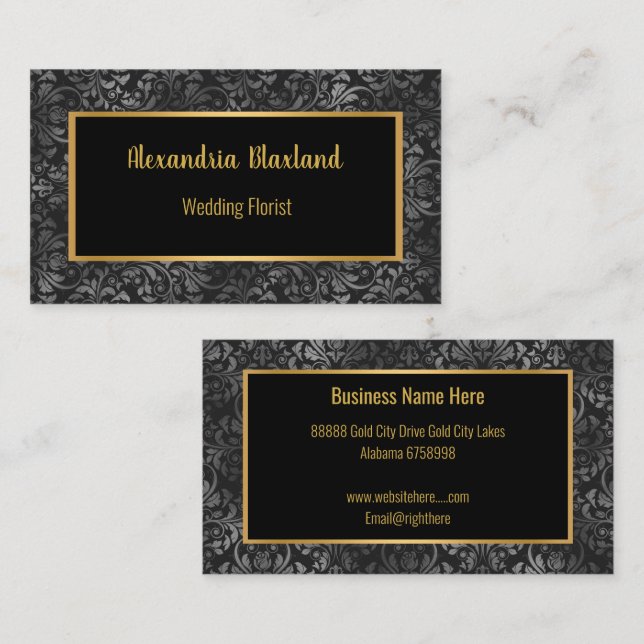BRONZE GOLD BLACK VINTAGE BUSINESS CARD (Front/Back)